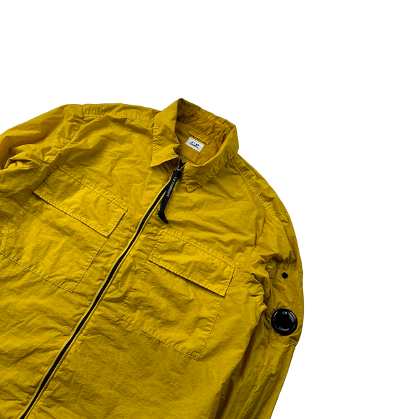 CP Company Yellow Chrome Nylon Zipped Overshirt - Medium
