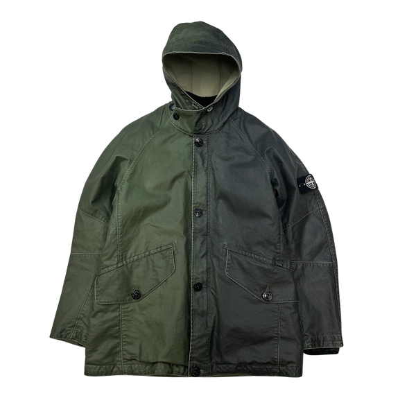 Stone Island 2009 Waxed ICE Heat Reactive Down Lined Jacket - XL