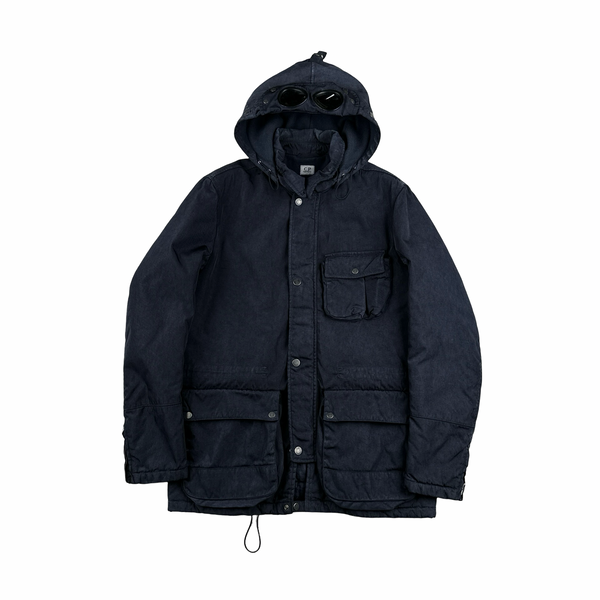 CP Company Goggle Navy Quilted Lined Multi Pocket Jacket - XL