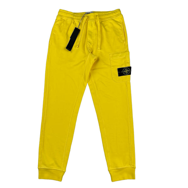 Stone Island 2023 Electric Yellow Cotton Joggers - Medium