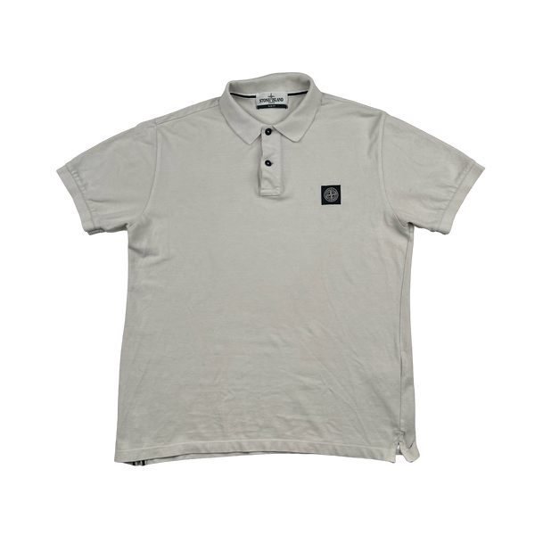 Stone Island 2018 White Cotton Polo Shirt - XL
