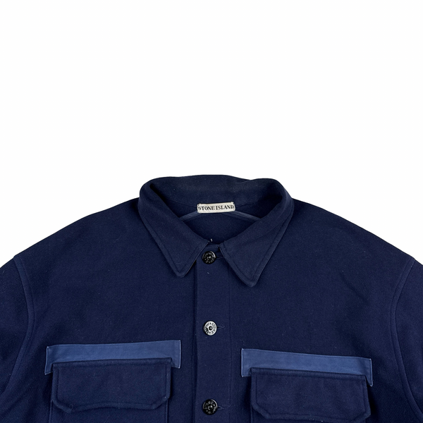 Stone Island 1999 Vintage Navy Lana Wool Multi Pocket Jacket - XXL