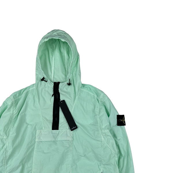 Stone Island 2022 Mint Nylon Quarter Zipped Hooded Smock - Small