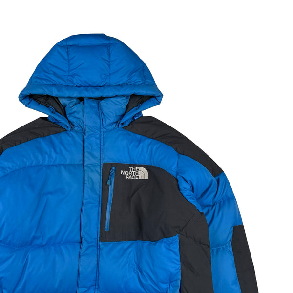 North Face Down Filled Blue Hooded Puffer Jacket - XL