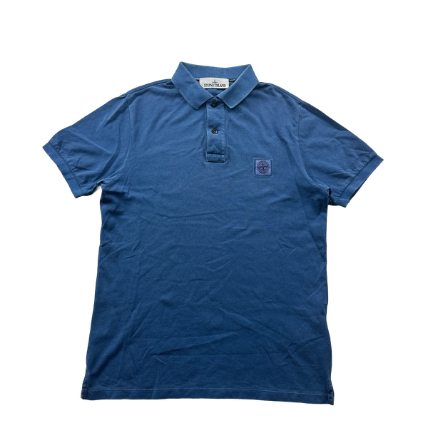 Stone Island Blue Slim Fit Polo Shirt - Medium