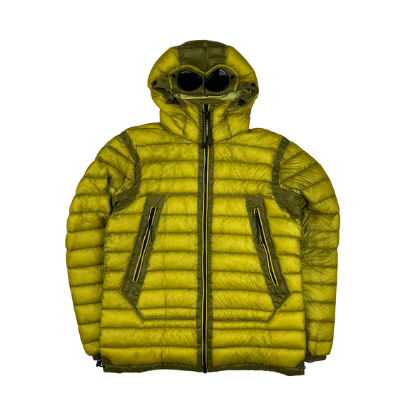 CP Company Yellow Down Filled DD Shell Goggle Puffer Jacket - Large