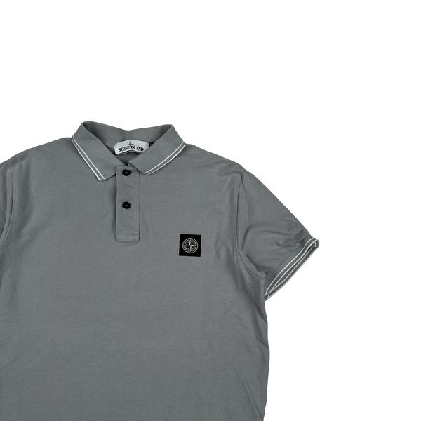 Stone Island 2021 Grey Short Sleeve Polo Shirt - Large
