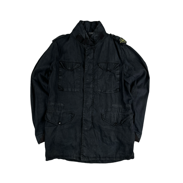 Stone Island 2005 Navy Shoulder Badge Lino Flax Dutch Rope Jacket - Medium