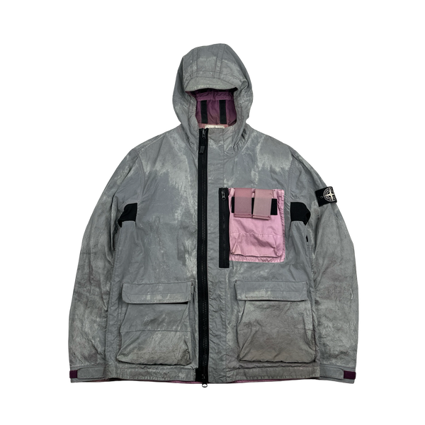 Stone Island 2017 Pink Garment Dyed Plated Reflective Mussola Jacket - Large