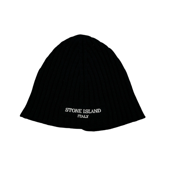 Stone Island 2005 Navy Wool Spellout Beanie