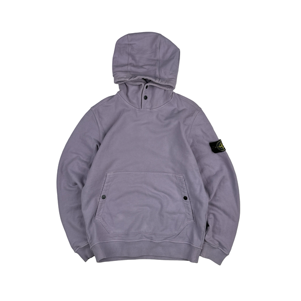 Stone Island 2023 Purple Cotton Hoodie Jumper - Medium