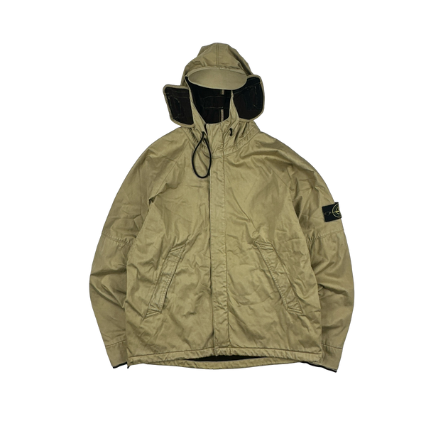 Stone Island 2005 Tan Raso Floccato Riot Mask Sniper Jacket - Large