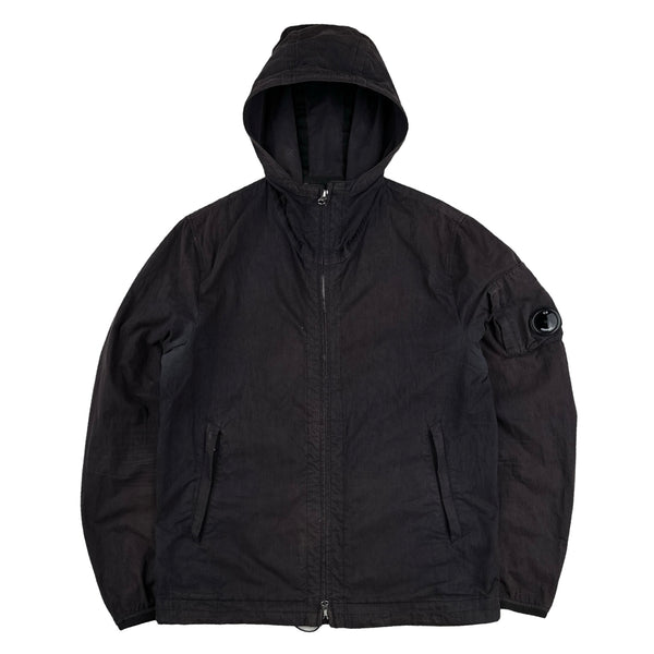 CP Company 50 Fili Black Hooded Jacket - Large