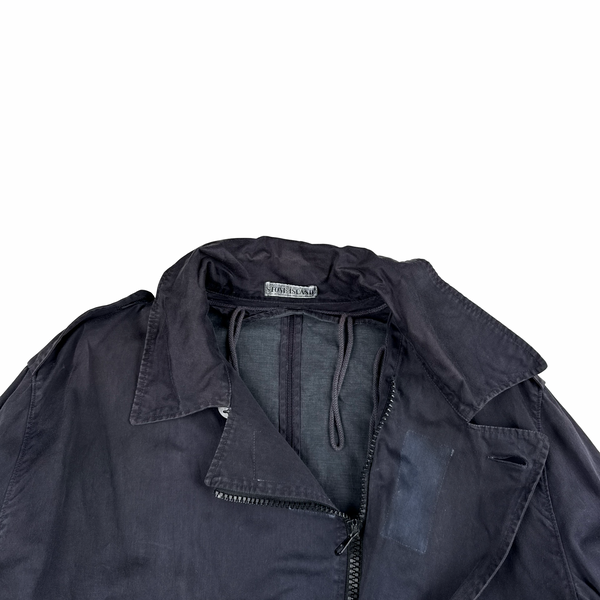Stone Island Vintage Navy Raso Gommato Dutch Rope Jacket - XL