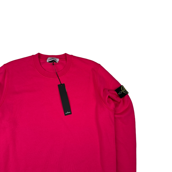 Stone Island 2022 Pink Cotton Crewneck Sweatshirt Large Mat s Island