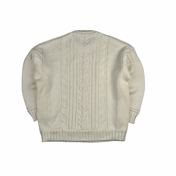 Stone Island 2020 White Thick Winter Embossed Knit - 3XL