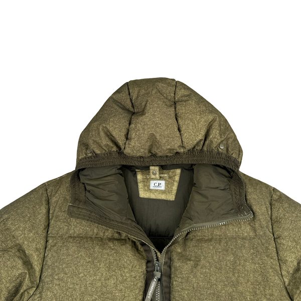 CP Company Khaki Co-Ted Down Filled Goggle Puffer Jacket - XL