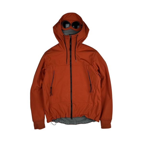 CP Company Orange Soft Shell Goggle Hooded Zipped Jacket - XXL