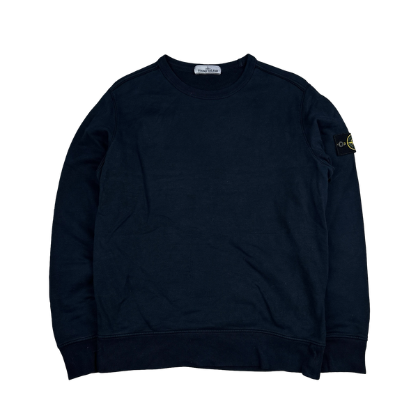 Stone Island Navy Cotton Crewneck Sweatshirt - Medium
