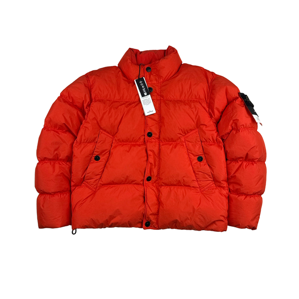Stone Island 2025 Red Garment Dyed Crinkle Reps Jacket - Medium