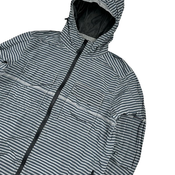 Stone Island 2017 Marina Blue Stripped Nylon Metal Jacket - XL