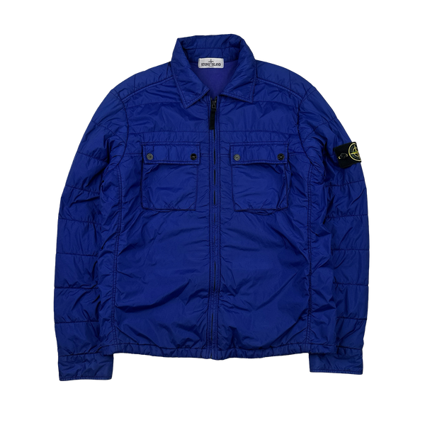 Stone Island 2013 Blue Micro Yarn Cotton Lined Overshirt Jacket - Large