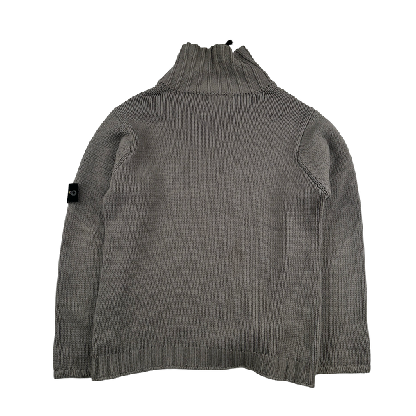 Stone Island AW2000 Heather Grey Vintage High Neck Jumper - Large