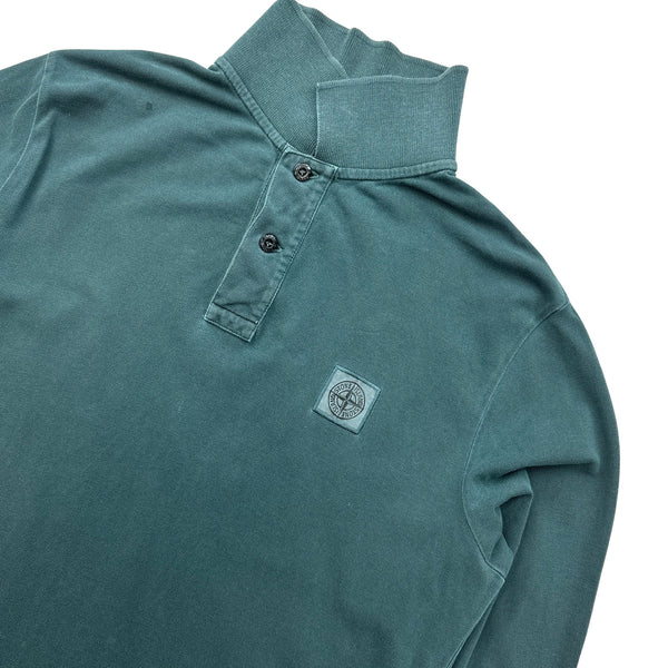 Stone Island 2019 Turquoise Slim Fit Longsleeve Polo - Medium