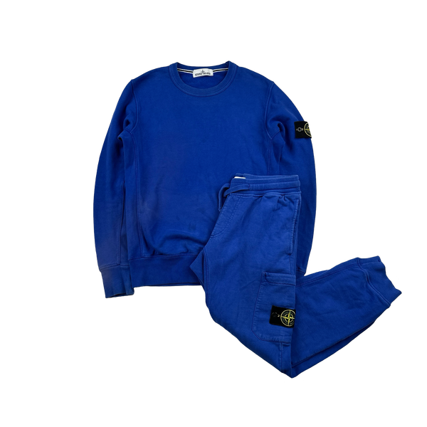 Stone Island 2015 Royal Blue Crewneck Tracksuit - Small
