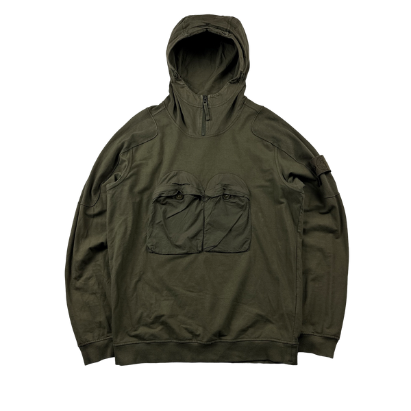 Stone island khaki hoodie sale