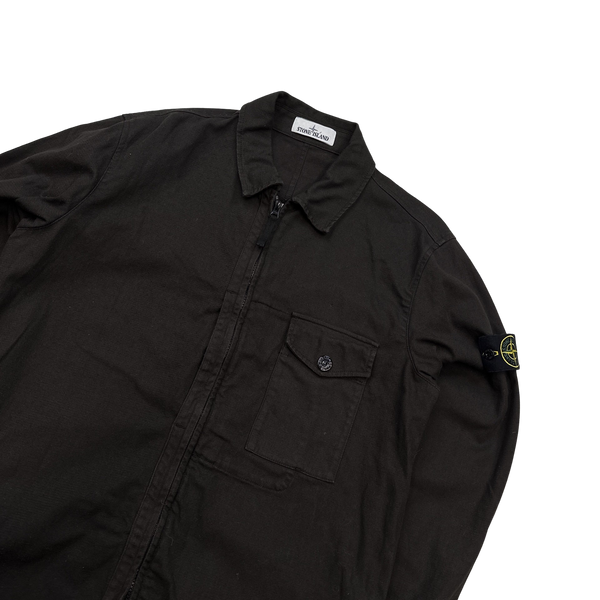 Stone Island 2021Brown Thick Cotton Overshirt Jacket - Large