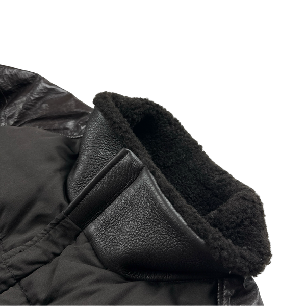 Stone Island Chocolate Brown Ghost Featherweight Leather Down Jacket - Large