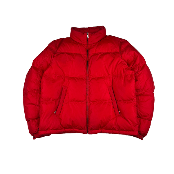Prada Red Zipped Down Filled Puffer Jacket - XL