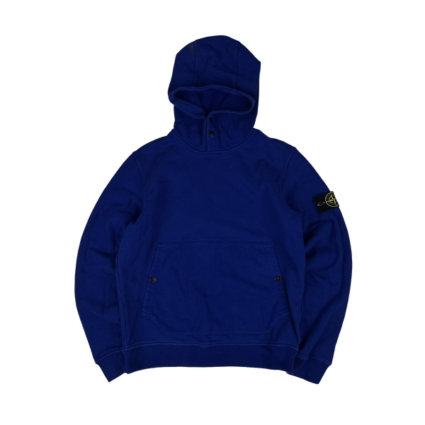 Stone Island 2023 Electric Blue Pullover Hoodie - Large