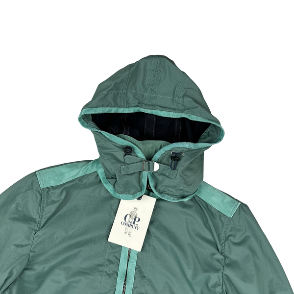 CP Company Vintage Turquoise Removable Hood Neck Tag Jacket - Large