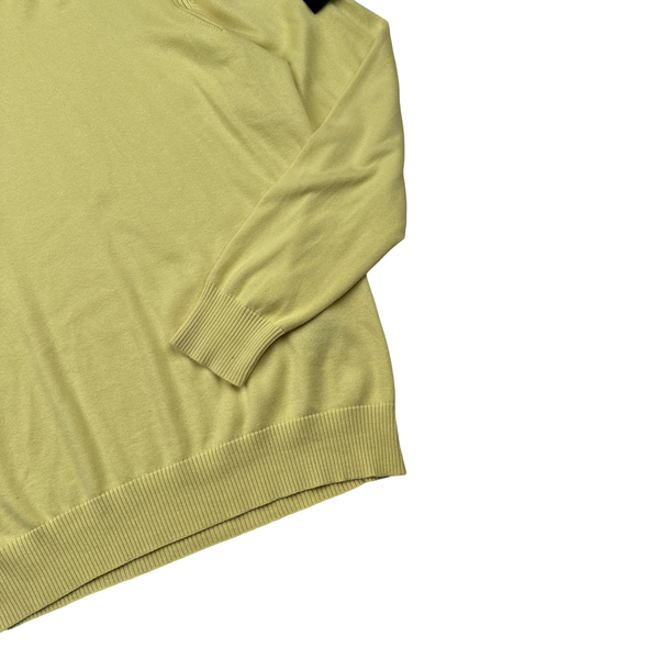 Stone Island 2019 Yellow Fine Knit Cotton Crewneck Jumper - XL