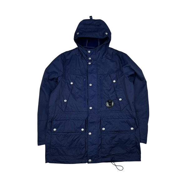 CP Company Blue Lens Viewer Zipped Velour Lined Multi Pocket Jacket - XXL
