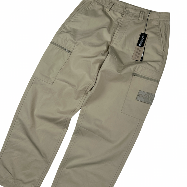Stone Island 2024 Beige Ghost Cargo Trousers - 30"