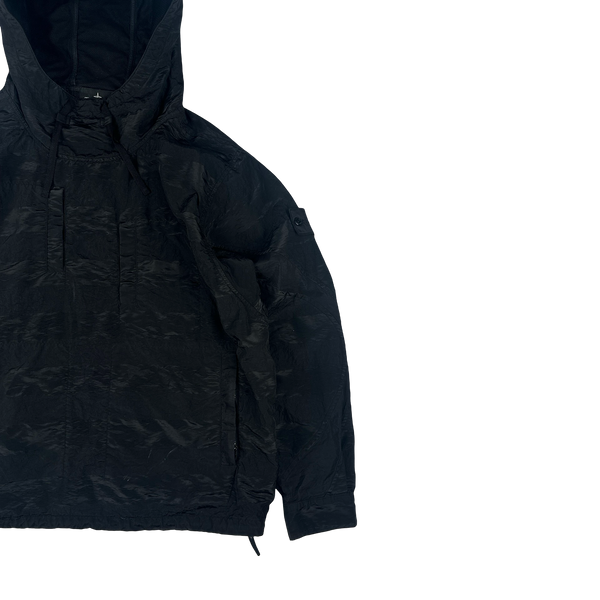 Stone Island 2020 Black Striped Nylon Metal Pullover Jacket - Large