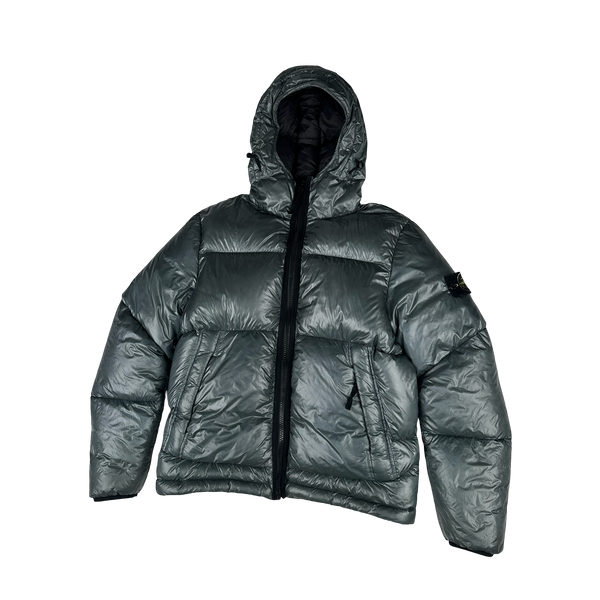 Stone Island 2017 Steel Grey  Pertex Quantum Y Down Puffer Jacket - Medium
