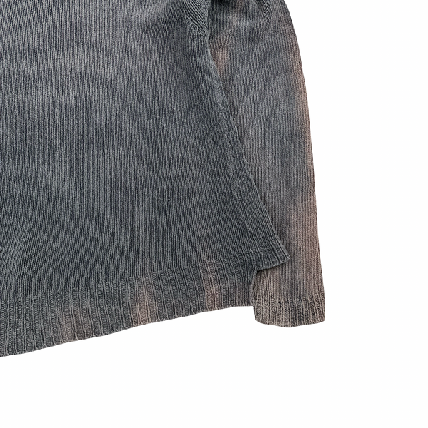 Stone Island 1993 Grey Knitted Chenille Green Edge Crewneck Pullover - Medium