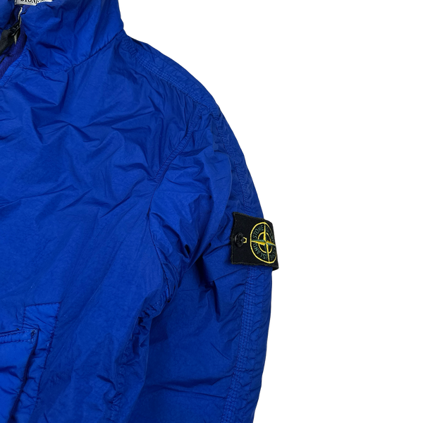 Stone Island 2015 Blue Crinkle Reps Padded Bomber Jacket - Large