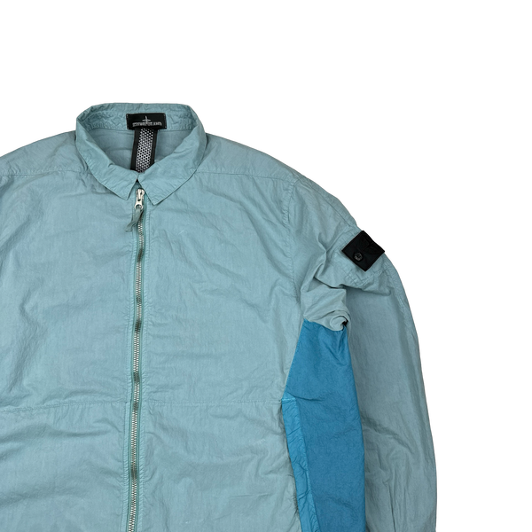 Stone Island Shadow Project 2020 Blue Colour Block Cotton Pocket Zipped Jacket - XL