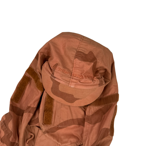 Stone Island Supreme 2019 Orange Brushed Cotton Camo Riot Mask Jacket - Medium