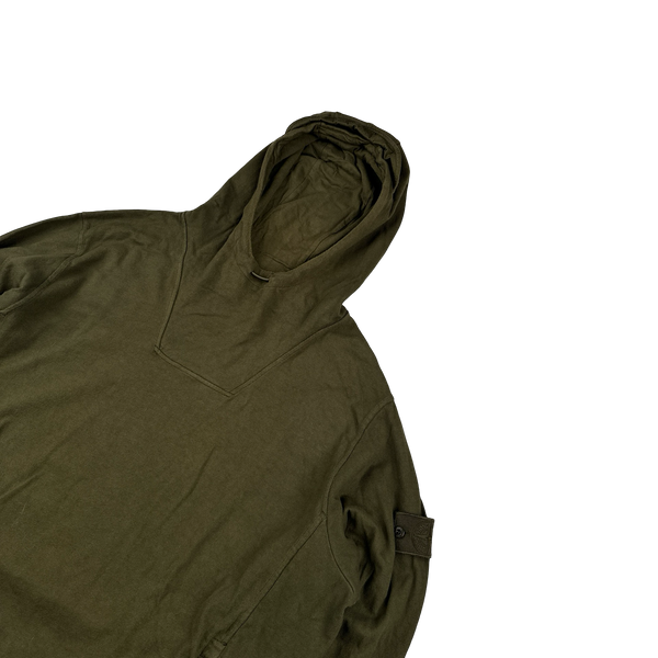 Stone Island 2023 Khaki Ghost Piece Cotton Hoodie - 3XL