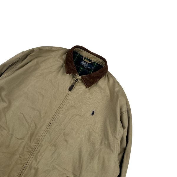 Ralph Lauren Vintage Flannel Lined Beige Harrington Jacket - XL