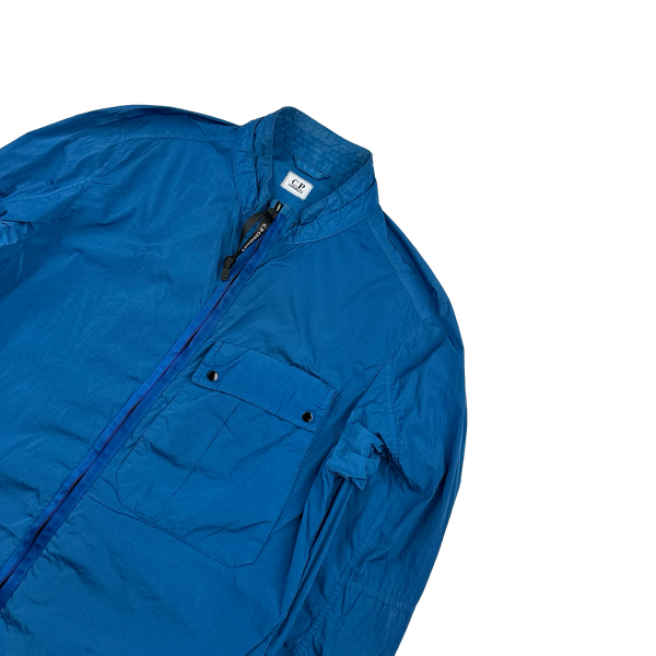 CP Company Blue Chrome Nylon Overshirt Jacket - Medium