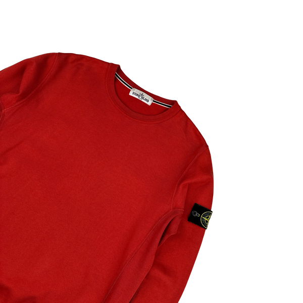 Stone Island 2018 Red Cotton Crewneck Sweatshirt - Medium