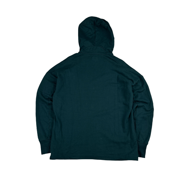 CP Company Jade Cotton Lens View Zipped Neckline Hoodie - XL