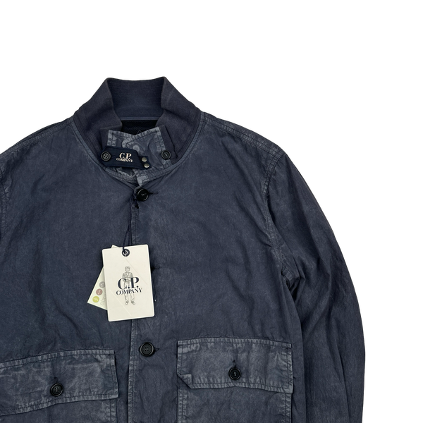 CP Company Blue Lino Flax Bomber Jacket - XL